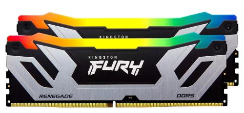 Оперативна память Kingston FURY 48GB (2x24GB) CUDIMM DDR5 8400 MHz CL40 Renegade RGB Silver Black (KF584CU40RSAK2-48)