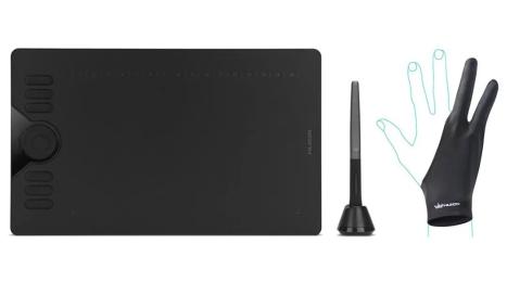 Графічний планшет Huion HS610 Black + рукавичка