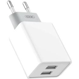 Мережевий зарядний пристрій для телефона XO L65EU + Lightning White 2.4A USB х 2