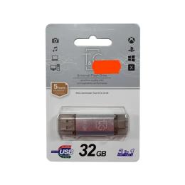 Флеш память T&amp;G 32GB Star TG009TC Type-C/USB 2.0 Silver (TG009TC-32GSL)