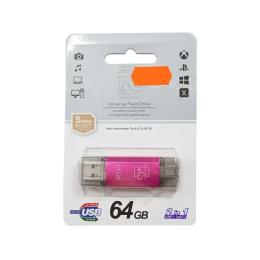 Флеш память T&amp;G 64GB Star TG009TC Type-C/USB 2.0 Purple (TG009TC-64GFC)