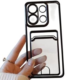 Чохол-накладка Infinity Silicon для Xiaomi Redmi Note 13 Transparent Black з карманом