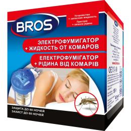 Фумігатор Bros і рідина проти комарів 60 ночей (5904517061156)