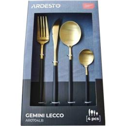 Набір столових приборів Ardesto Gemini Lecco AR0704LB Black Gold 4 прибори