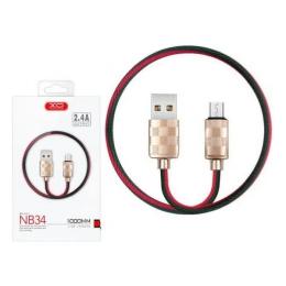 Дата-кабель XO NB34 1m USB(тато) - microUSB(тато) Gold