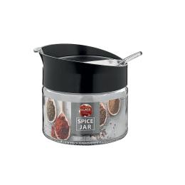 Набір ємностей для спецій Vittora VT-161004 Black з ложкою, 300 мл