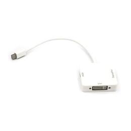 Відео-кабель PowerPlant CA911097 mini DisplayPort (тато) - DisplayPort (мама) White