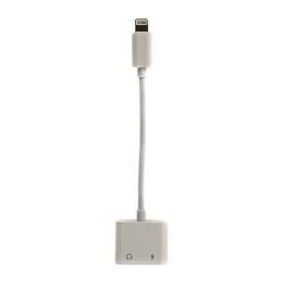 Перехідник PowerPlant CA910427 Lightning (тато) - 3.5mm mini jack (мама) Lightning (мама) White
