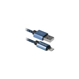 Дата-кабель Defender ACH01-03T USB (тато)  -  Lightning (тато) 1м Blue (87811)