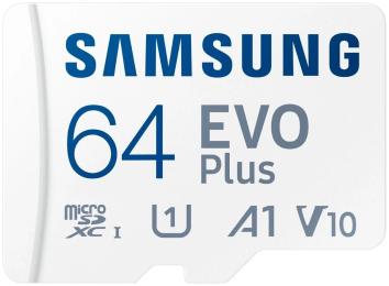 Карта памяті Samsung Evo Plus microSDXC 64GB UHS-I U1 V10 A1 + SD (MB-MC64)