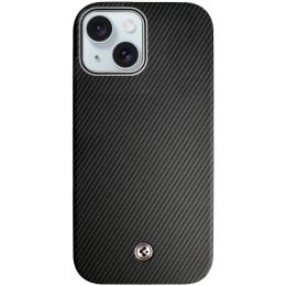 Чохол-накладка SGP PC + Leather with MagSafe для Apple iPhone 15 Carbon