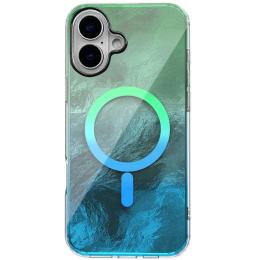 Чохол-накладка EpiK TPU Shiny Mountain (MagFit) для Apple iPhone 16 (6.1) Green Blue