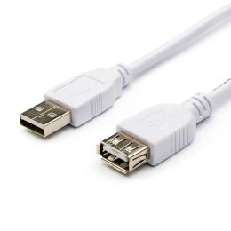 Дата-кабель Atcom 3788 0.8m USB(тато) - USB(мама) White