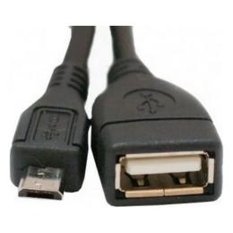 Дата-кабель Atcom 3792 0.1m USB(мама) - microUSB(тато) Black