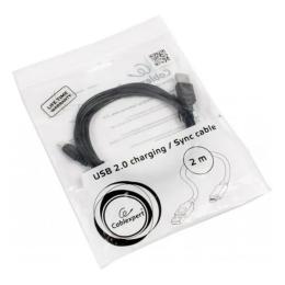Дата-кабель Cablexpert CC-USB2-AMLM-2M 2m USB(тато) - Lightning(тато) Black