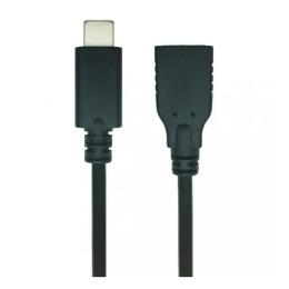 Дата-кабель REAL-EL 0.1m USB Type C(тато) - USB(мама) Black