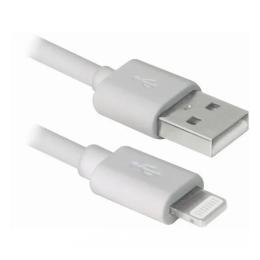 Дата-кабель Defender ACH01-03BH 1m USB(тато) - Lightning(тато) White