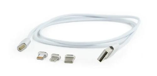 Дата-кабель Cablexpert CC-U 1m USB(тато) - Lightning/microUSB/USB Type C (тато) White