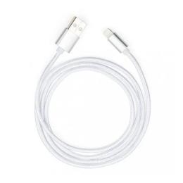 Кабель USB (папа) = Apple Lightning (папа) 1 м Vinga VCPDCLNB1S Silver