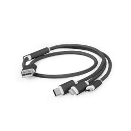 Дата-кабель Cablexpert CC-U 1m USB(тато) - Lightning/microUSB/USB Type C (тато) Black