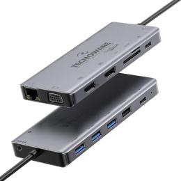 USB-хаб TECNOWARE Dock Station USB TYPE-C 13 in 1 Adapter HUB (FHUB17692)