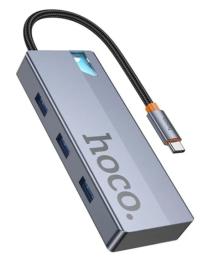 USB-хаб Hoco HB50 Wow 5-in-1 multi-function converter Space Gray (HDTV+PD+USB3.0*3)