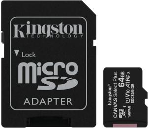 Карта памяті Kingston Canvas Select Plus SDCS2/64GB 64GB microSDXC З адаптером Class 10