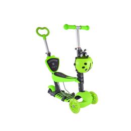 Самокат Bambi SC20139 Green з батьківською ручкою, колеса що світяться