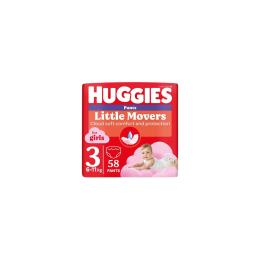 Підгузки Huggies Little Movers/Pants 3 Mega 6-11 кг для дівчаток 58 шт White (5029053547480)