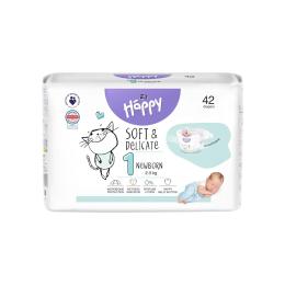 Підгузки Bella Happy Soft &amp; Delicate Newborn 2-5 кг 42 шт White (5900516605339)