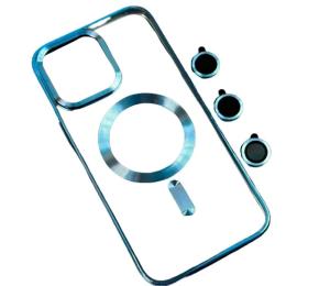 Чохол-накладка Infinity Magnetic для iPhone 16 Pro Max Light Blue + захист камери