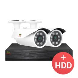 Комплект відеонагляду Partizan PRO AHD-422xCAM + 1xDVR + HDD 2.0MP