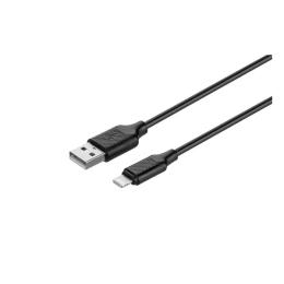 Дата-кабель KITs 1m USB(тато) - Lightning(тато) Black