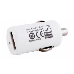 Автомобільний адаптер для телефона PowerPlant DV00DV5037 White (1xUSB 2.1А адаптер)
