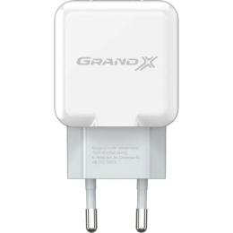 Адаптер живлення для телефона Grand-X CH-03W White (1xUSB 2.1А )