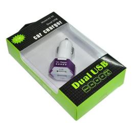 Автомобільний адаптер для телефона Atcom ES-01 White (2xUSB 2А адаптер)