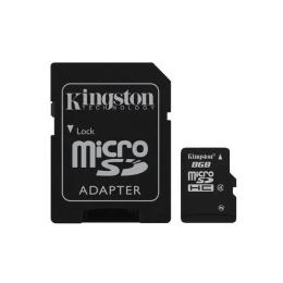 Карта памяті Kingston MicroSDHC 08GB class 4 (SD адаптер) Black (SDC4/8GB)