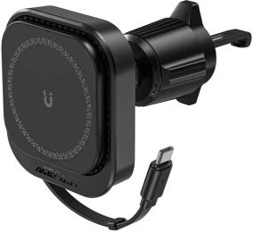 Тримач в авто Acefast D32 Magnetic Wireless Charging Black (6974316283225)
