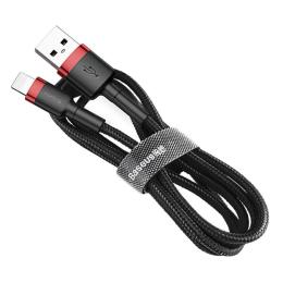 Дата-кабель Baseus CALKLF-R91 3m USB (тато) - Lightning (тато) Black Red 2A