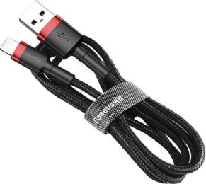 Дата-кабель Baseus CALKLF-A19 0.5m USB (тато) - Lightning (тато) Black Red