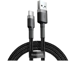 Дата-кабель Baseus CATKLF-UG1 3m USB (тато) - USB Type C (тато) Black Gray 2A