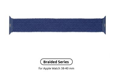 Ремінець для смарт-годинника ArmorStandart Braided Solo Loop для Apple Watch 38-41mm Size 2 (120 mm) Atlantic Blue (ARM58066)