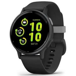 Смарт-годинник Garmin Vivoactive 5 Slate Aluminum Bezel Black with Black Case and Silicone Band (010-02862-5A)