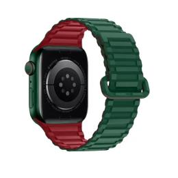 Ремінець для смарт-годинника Hoco iWatch WA06 Flex. Military pattern Magnetic Silicone 38-41mm Red Green