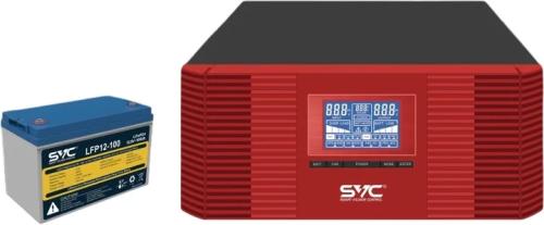 Джерело безперебійного живлення SVC XL-1200 1200ВА/1000Вт LiFePO4 100Ah/1280Wh (XL-1200+12.8V 100Ah)