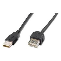 Дата-кабель Digitus AK-300200-018-S 1.8m USB(тато) - USB(мама) Black
