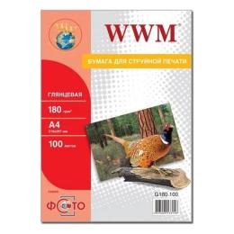 Фотопапір WWM G180.100 A4, 100л, глянцевий, 180 г/м2