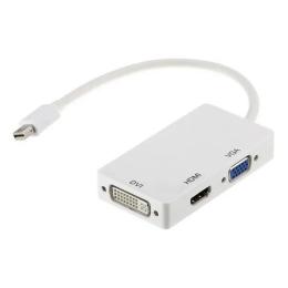 Перехідник PowerPlant Mini DisplayPort - DVI-VGA-HDMI 0.2m White (CA910946)