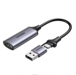 Розгалужувач відеосигналу Ugreen CM489 Gray USB-A/Type-C to HDMI (40189)