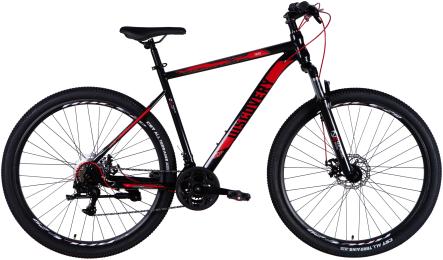 Велосипед Discovery ST 29 TREK DD FR рама-21 2025 Black Red (OPS-SP-29-083)